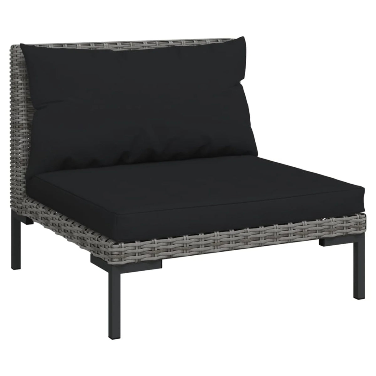 9 Piece Poly Rattan Patio Set with Cushions Dark Gray F4314