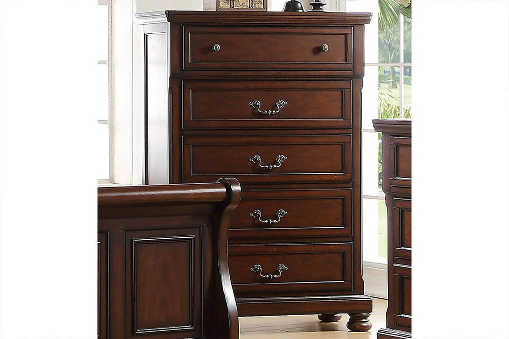 Cherry Veneer 6pc Cal King Size Bedroom Furniture Set G434