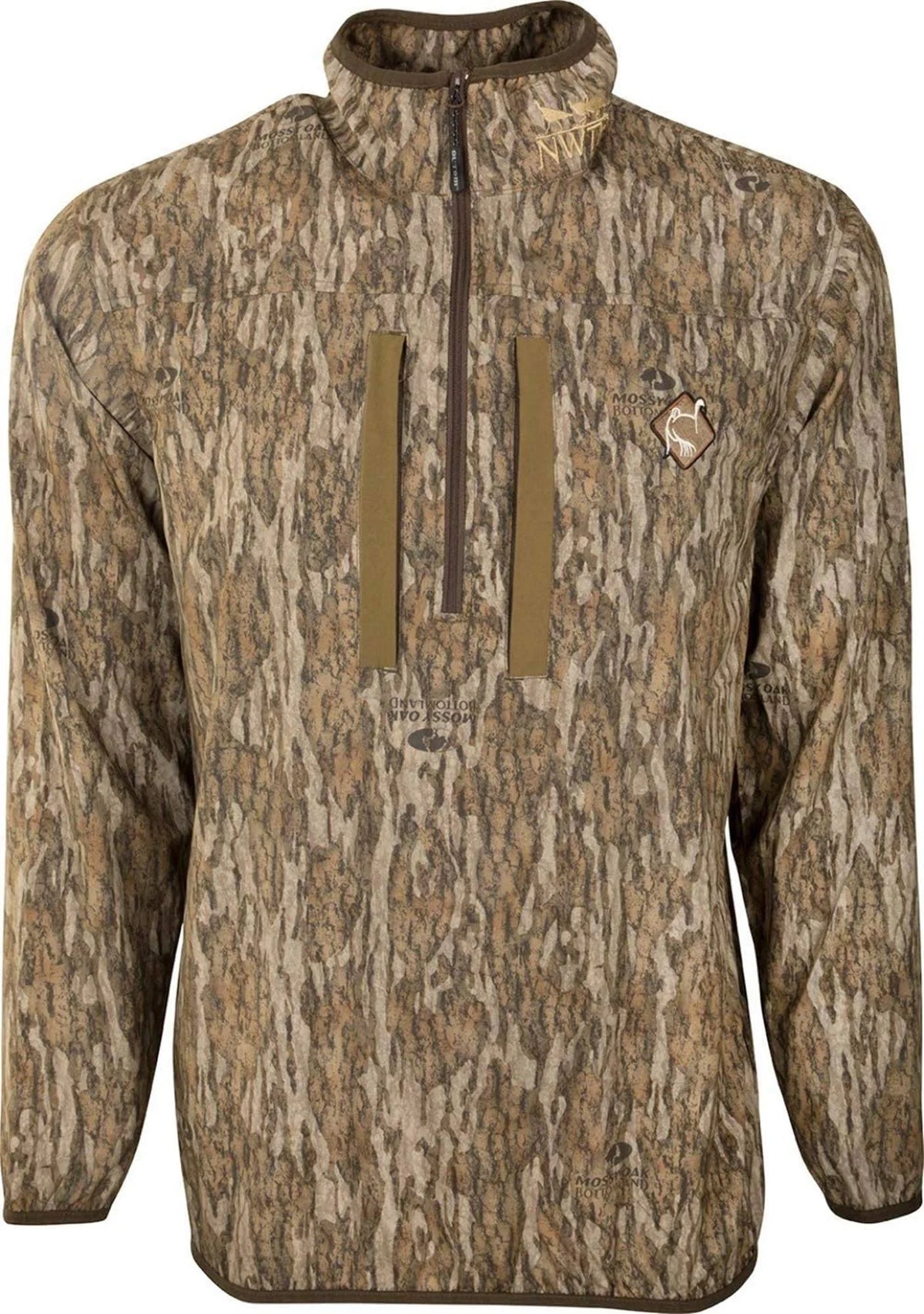 Mossy Oak Bottomland 1/4 Zip with Spine Pad P2233