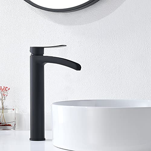 Brushed Gold Single Handle Waterfall Vessel Sink Faucet with Pop Up Drain V545