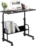 Black Adjustable Mobile Side Table with Wheels G792252