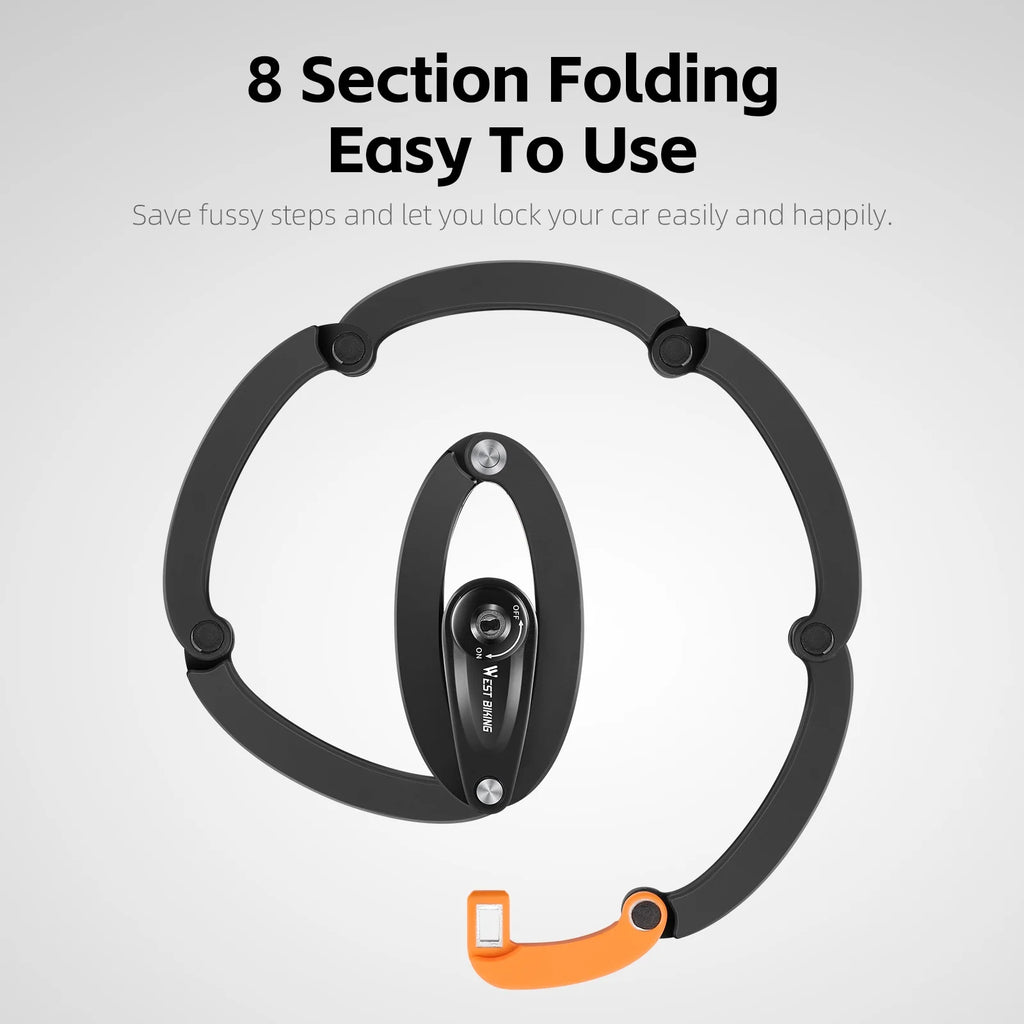 Heavy-Duty Alloy Steel Folding Bike Lock with 3 Keys F529351