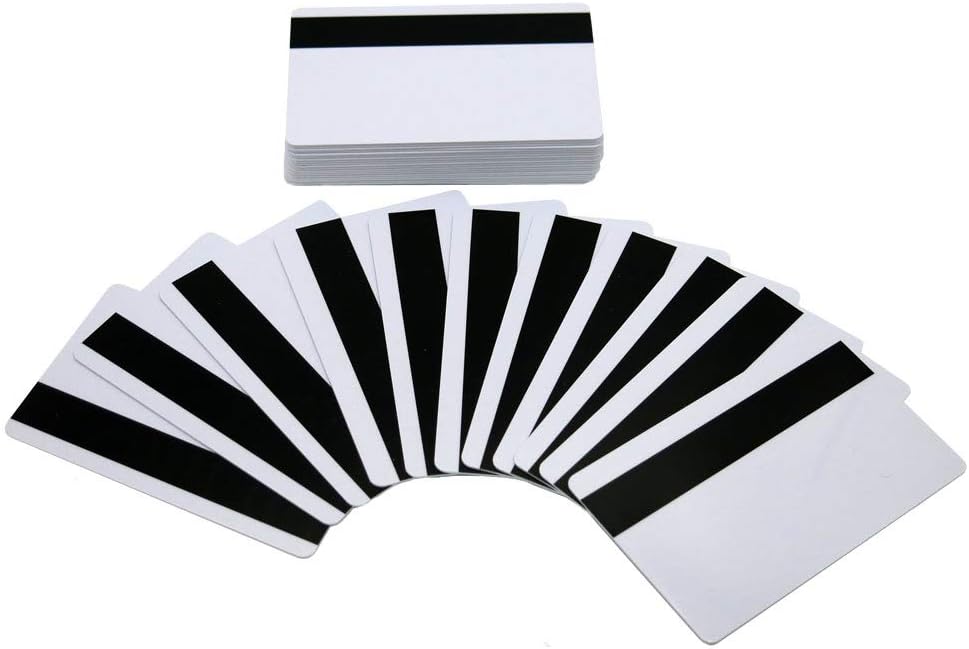 100 Pack White PVC Cards with HiCo Magnetic Stripe Y510306