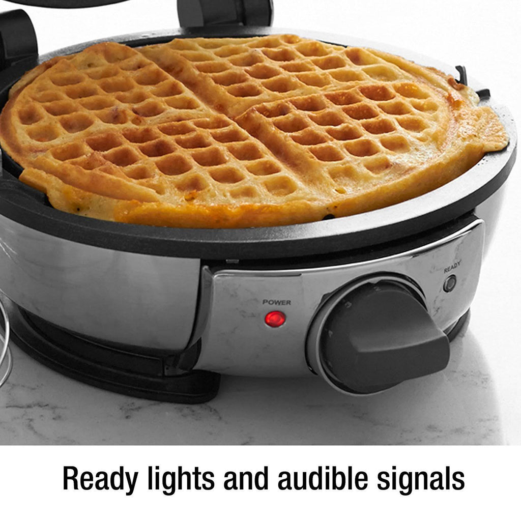 Stainless Steel Round Waffle Maker with 7 Browning D48940