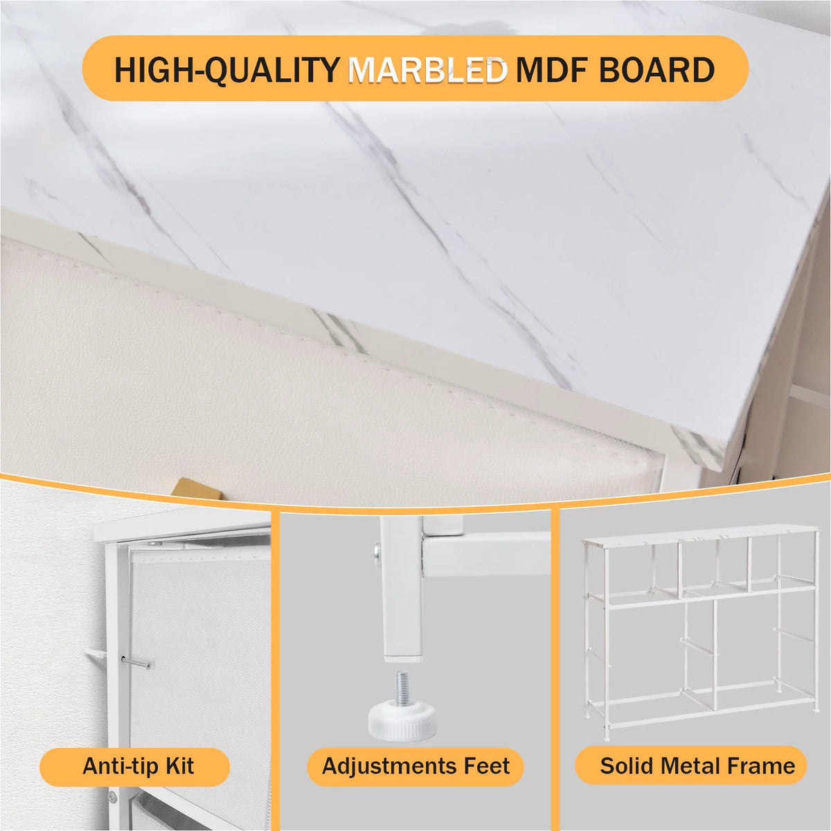 White 7 Drawer Dresser B108835