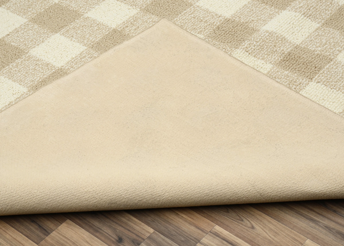 Tan/Ivory Buffalo Plaid 7 ft. x 10 ft. Area Rug B5163