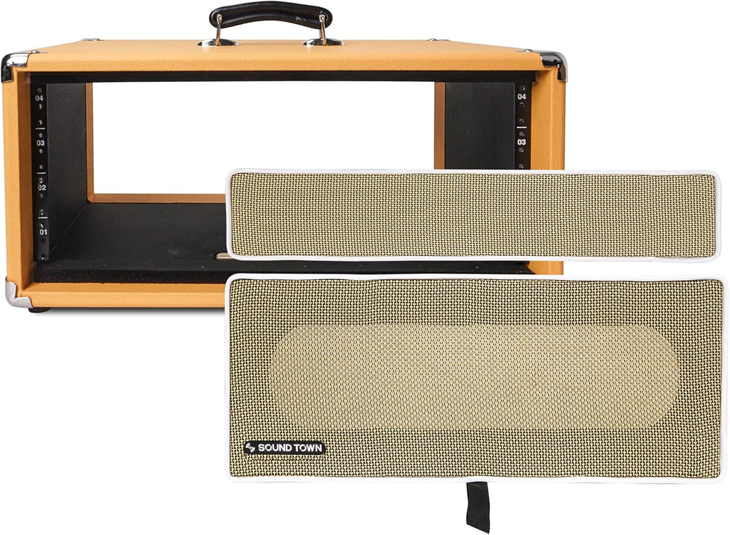 Vintage 2U Amp Rack Case with Rubber Feet, Black E178