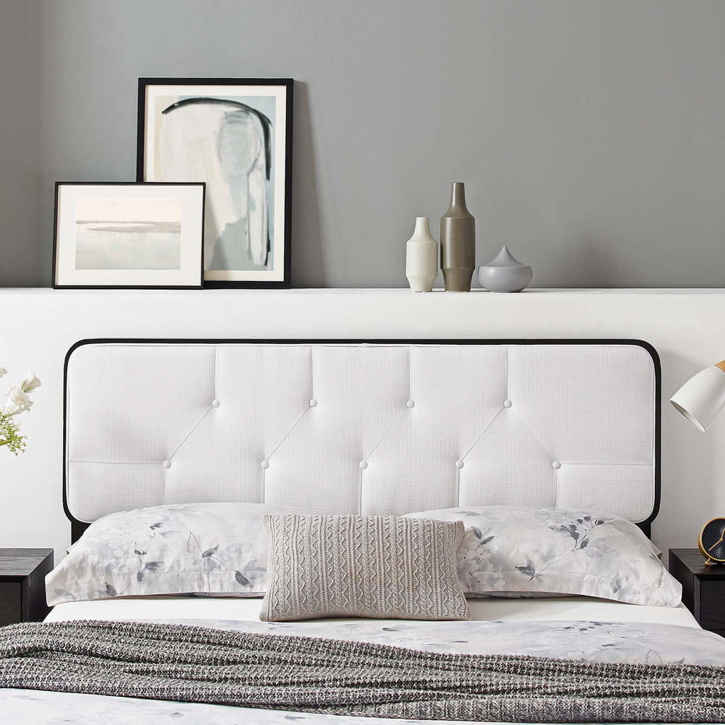 Tufted Twin Fabric and Wood Headboard P505