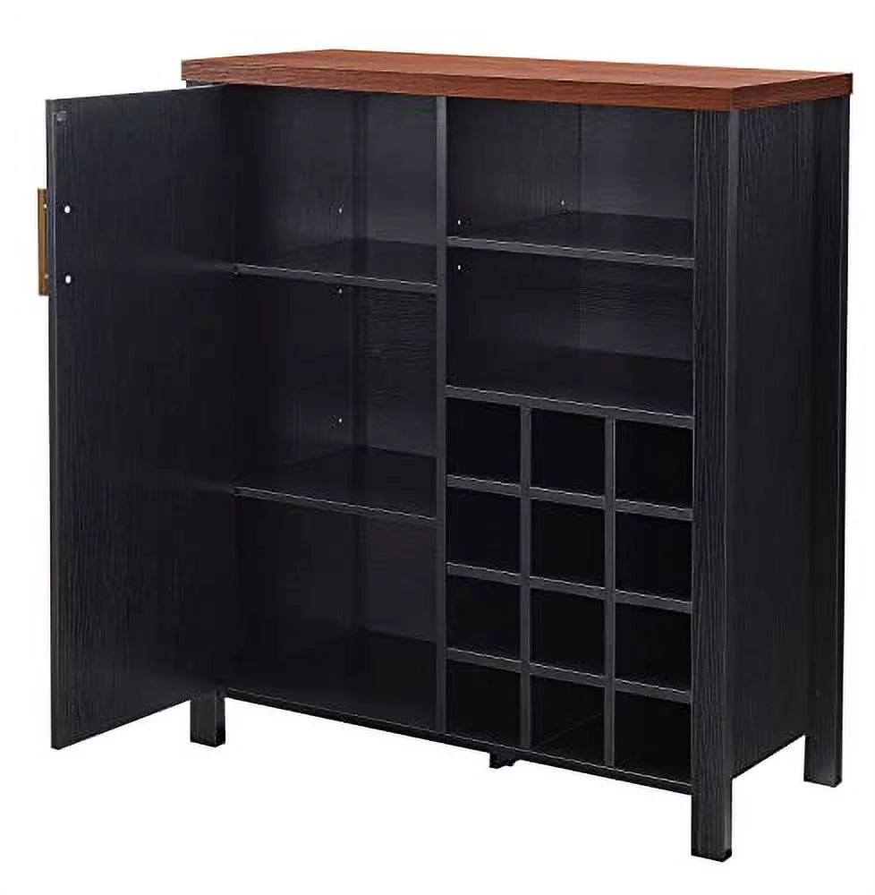 Black Sideboard Buffet Wine Liquor Bar Cabinet D5319