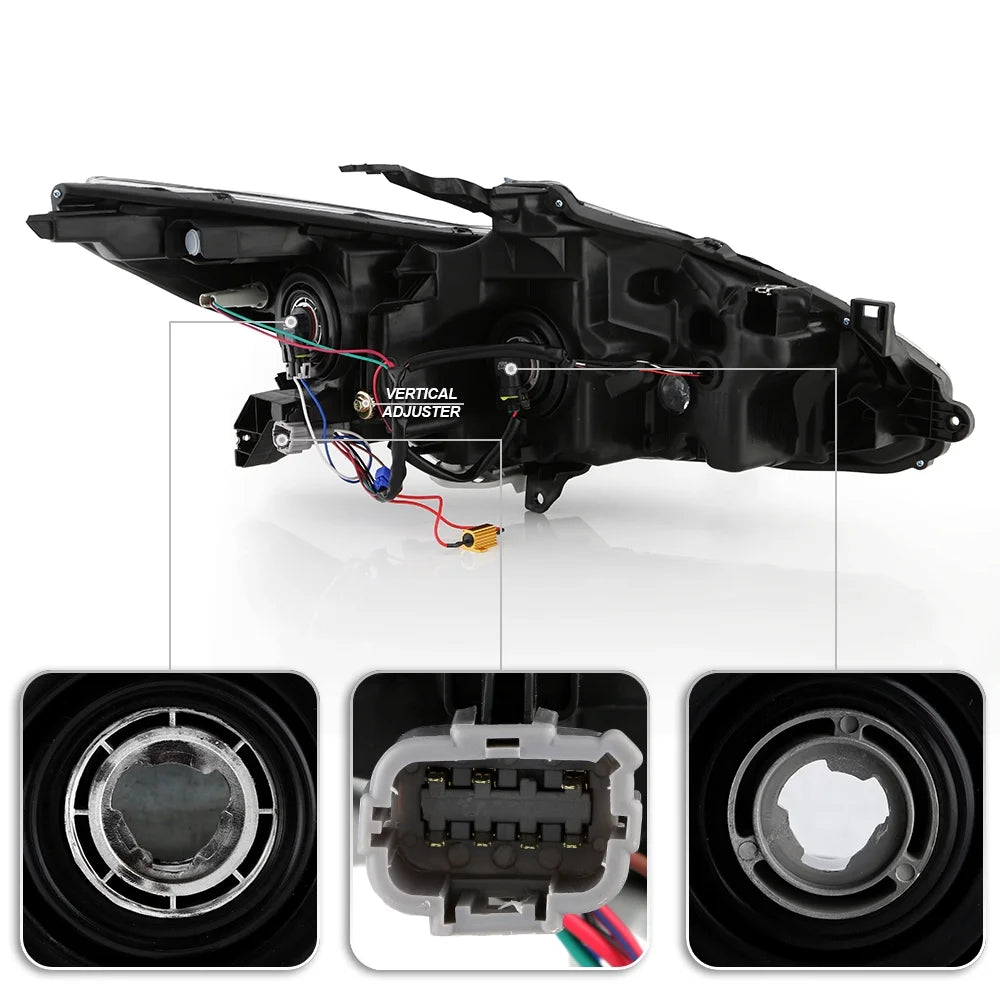 Black LED SwitchBack Tube Projector Headlights Q1154