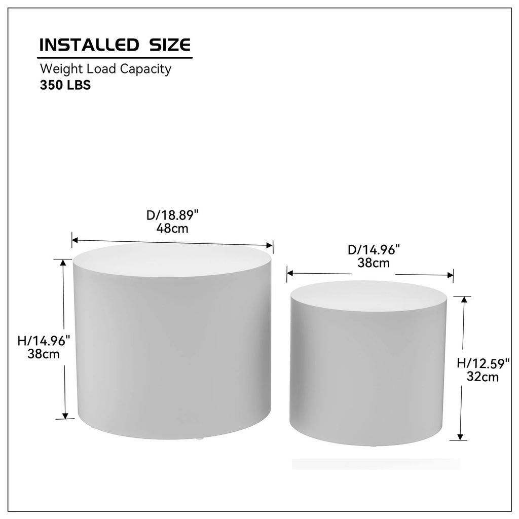 Set of 2 MDF Side Table Coffee Table End Table Nesting Table Z5018