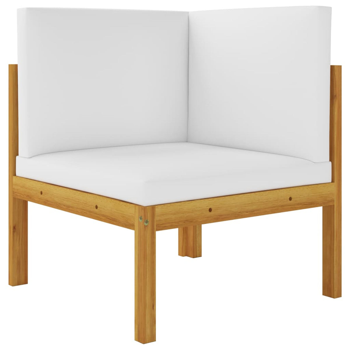 6 Piece Acacia Wood Patio Lounge Set with Cream White Cushion N572