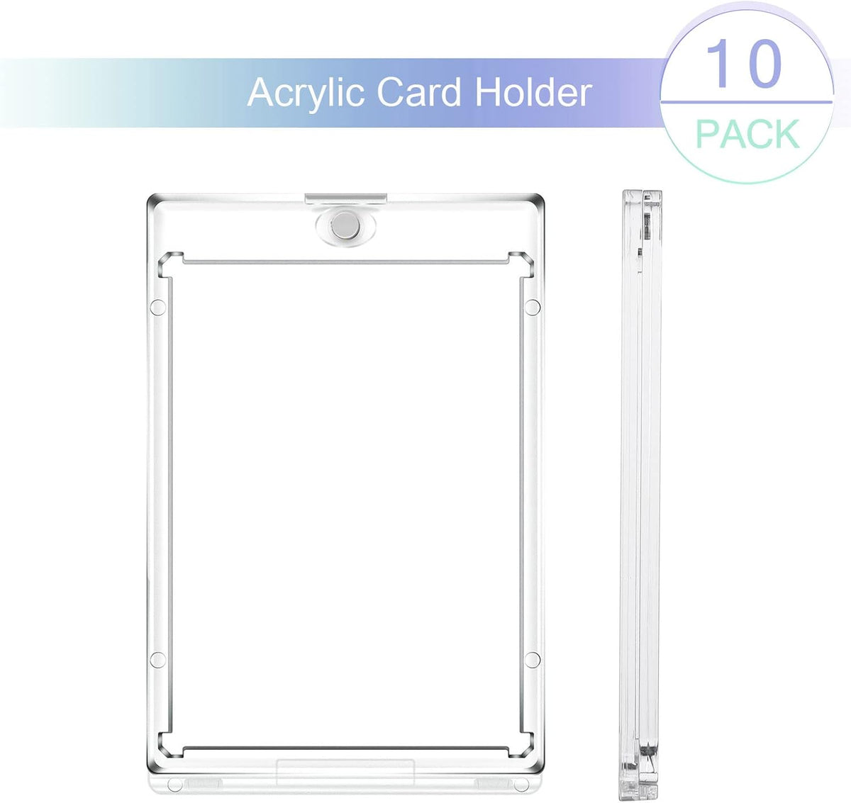 10 Pc Magnetic Card Holder Clear Display Card Protector Q4797