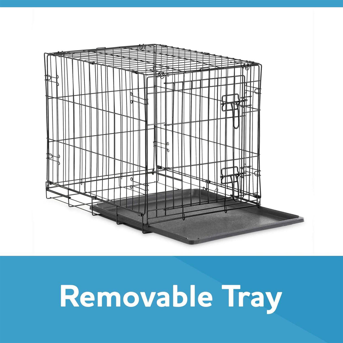 Double Door Folding Wire Dog Crate with Divider Q448