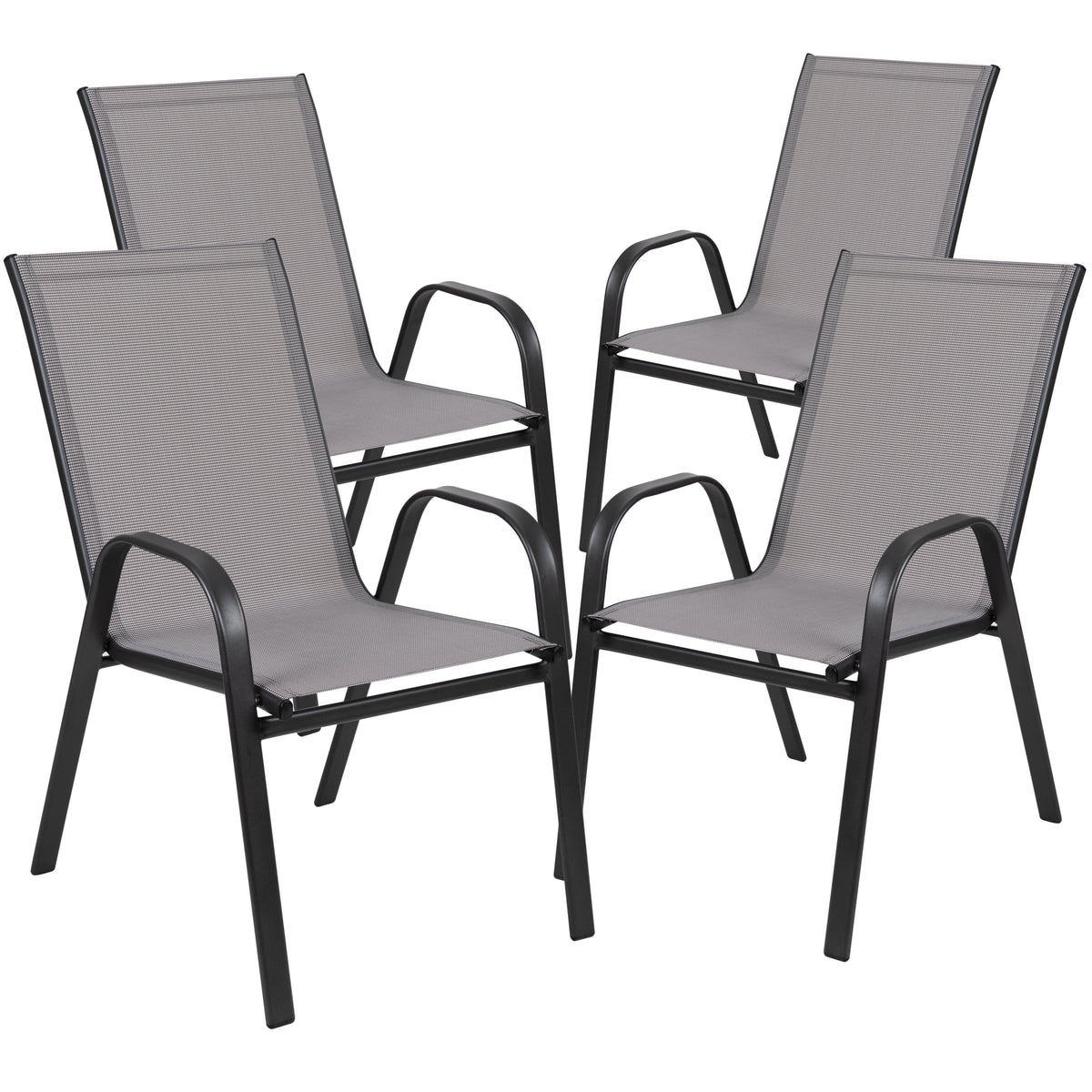 5-Piece Steel Glass Patio Table and Chair Set T376