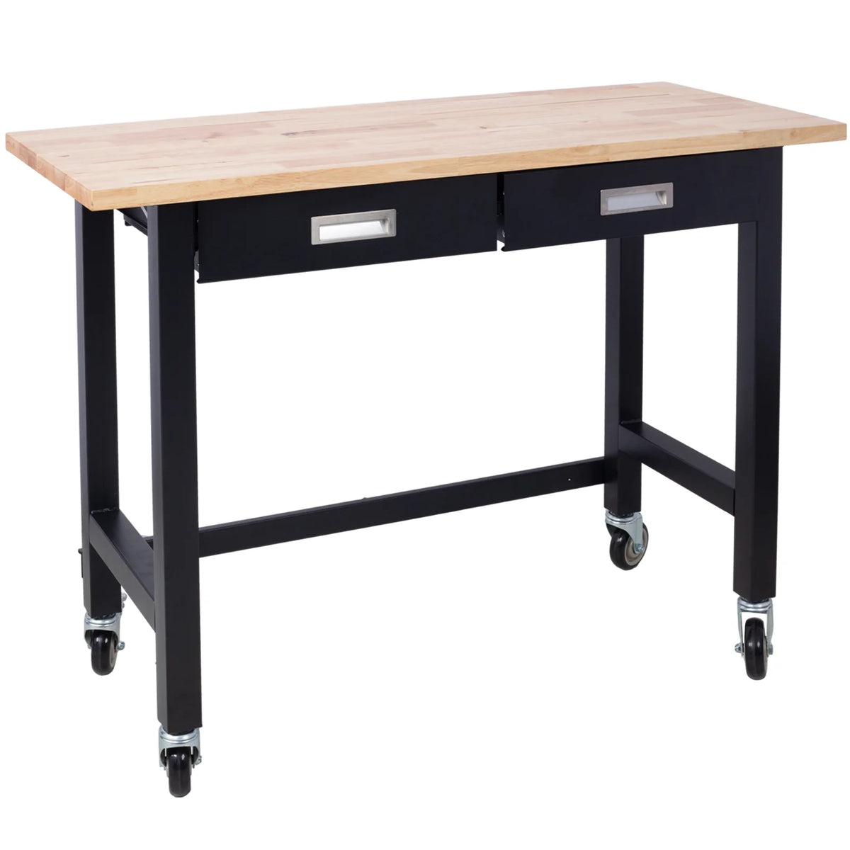 48in Adjustable Bamboo Wood Workbench with Drawer Storage W55442