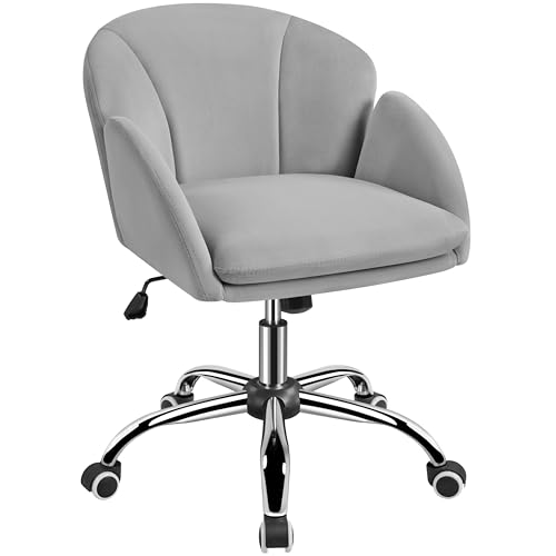 Pink Upholstered Swivel Desk Chair with Armrests V836