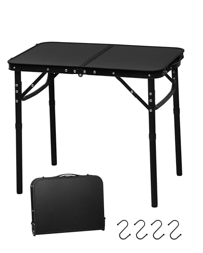 Black 25"x16"x22" Small Folding Aluminum Camping Table E243134