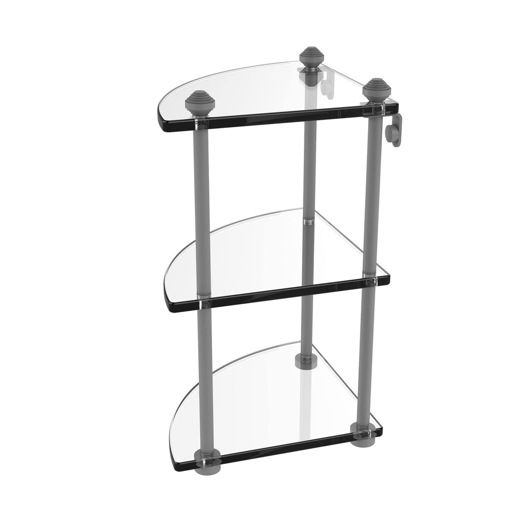 Three Tier Corner Glass Shelf - Brushed Bronze X35661
