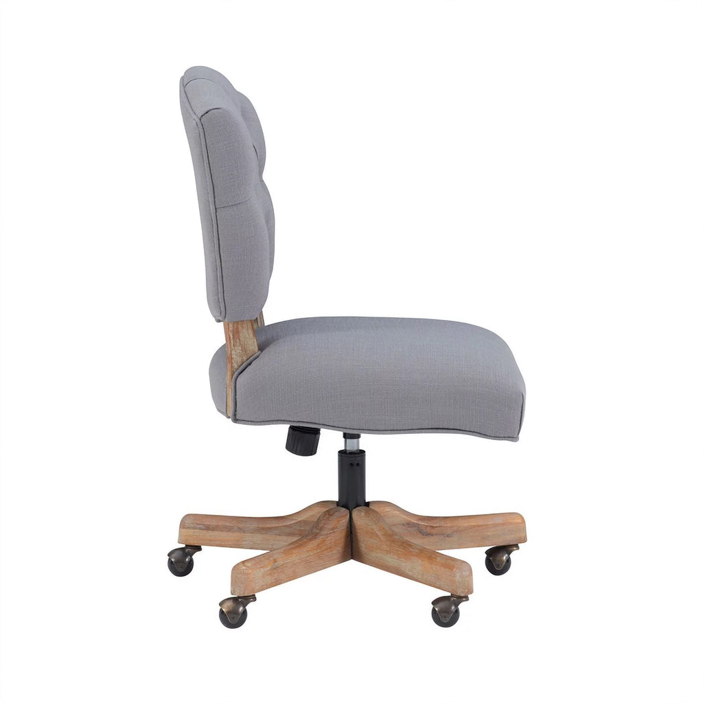 Gray Wood Upholstered Swivel Office Chair P400