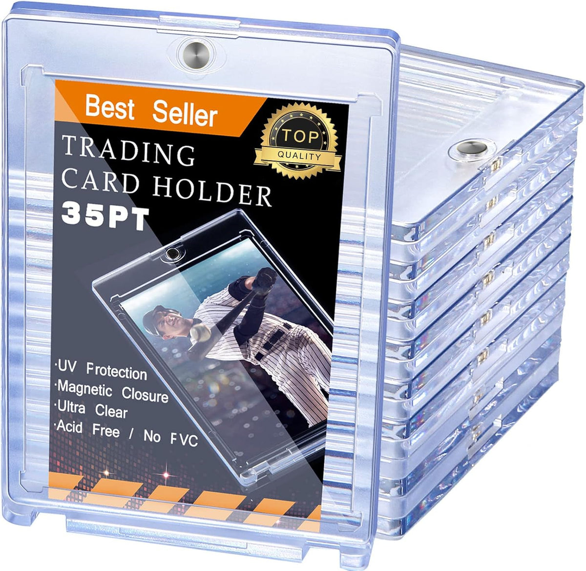 10 Pc Magnetic Card Holder Clear Display Card Protector Q4797
