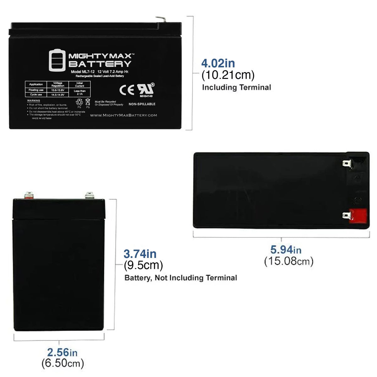 12V 7.2AH Battery Replacement Z148