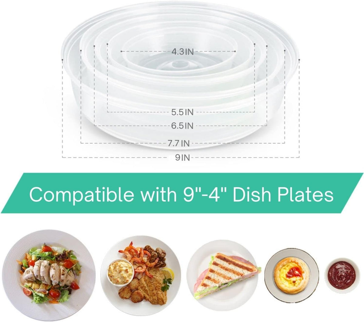 Set of 5 Green Microwave Covers Q395084