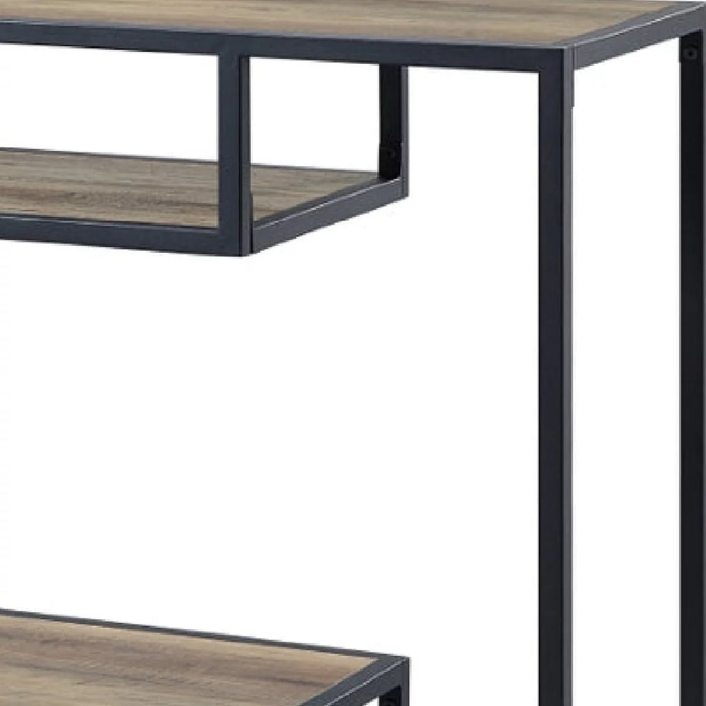 Rustic Oak Wood Sideboard Sofa Table M415983