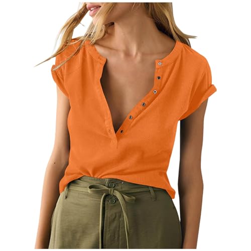 Deep V Neck Ribbed Knit T Shirts C910966