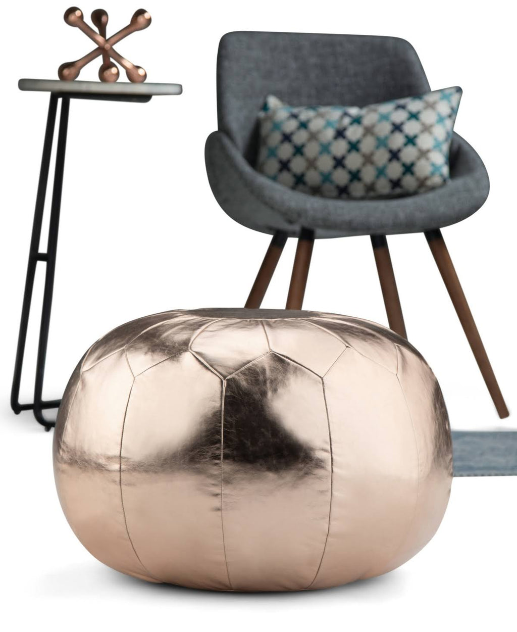 Round Pouf in Gold Z5911