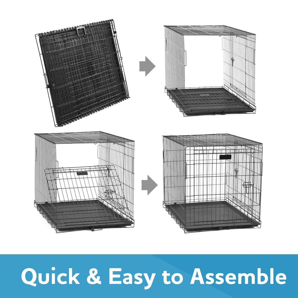 Double Door Folding Wire Dog Crate with Divider Q448