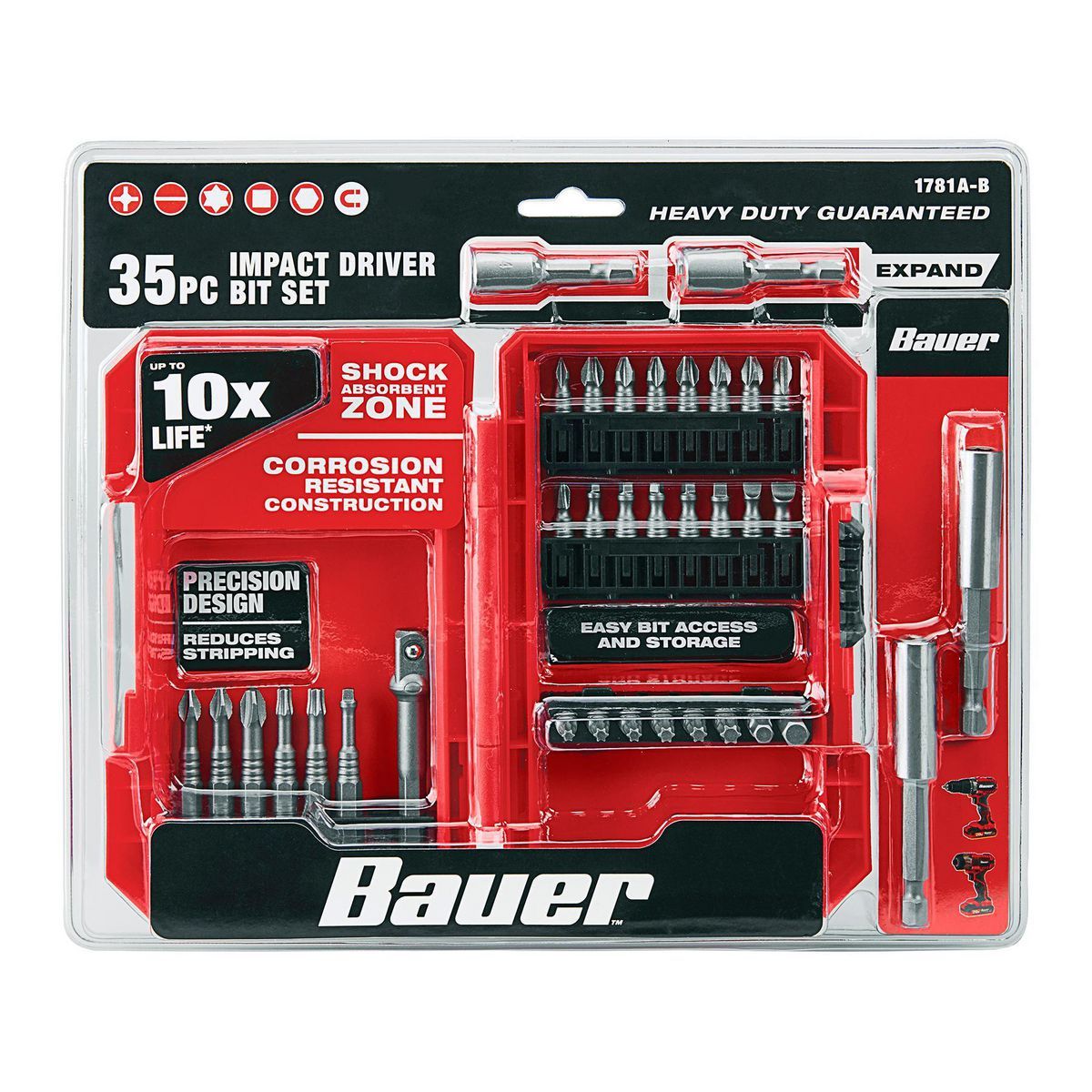Impact Drill and Driver Bit Set, 35-Piece M39528