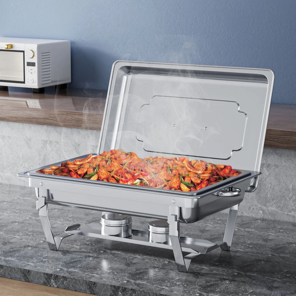 2 Pack 8QT Stainless Steel Chafing Dish Buffet Set K301837