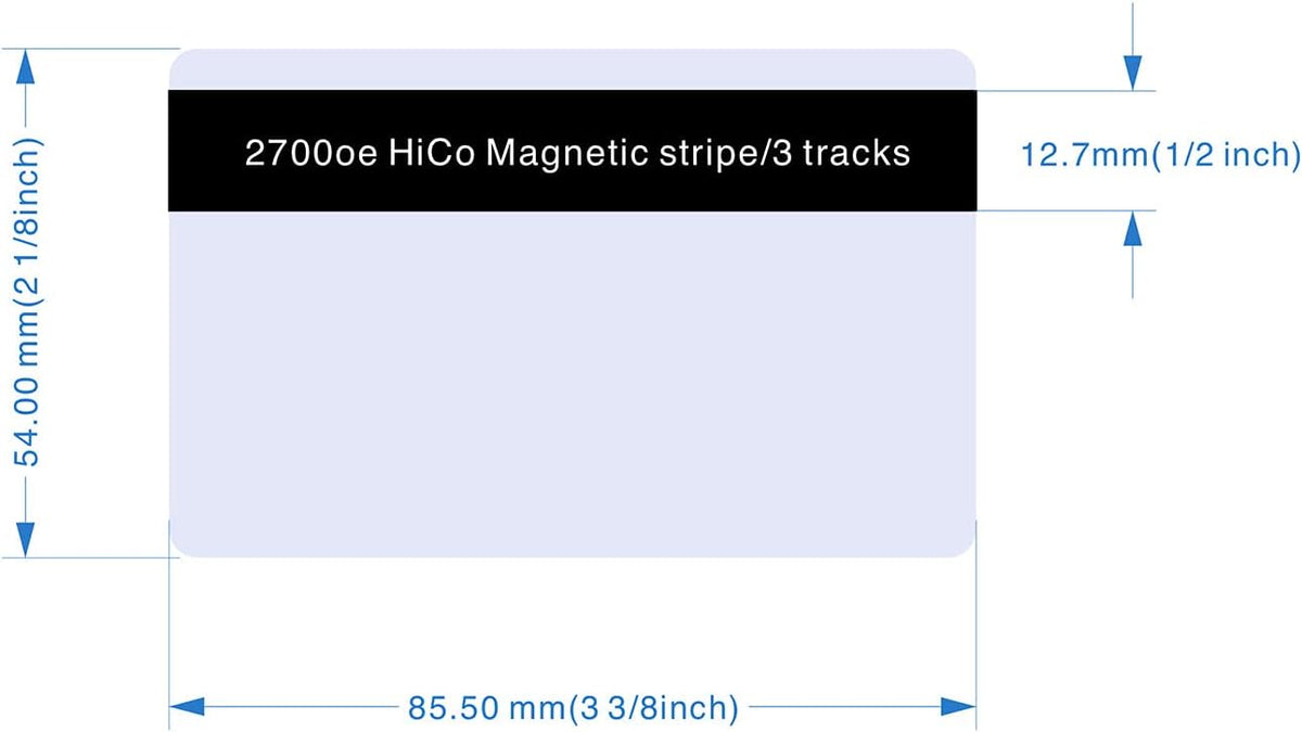 100 Pack White PVC Cards with HiCo Magnetic Stripe Y510306