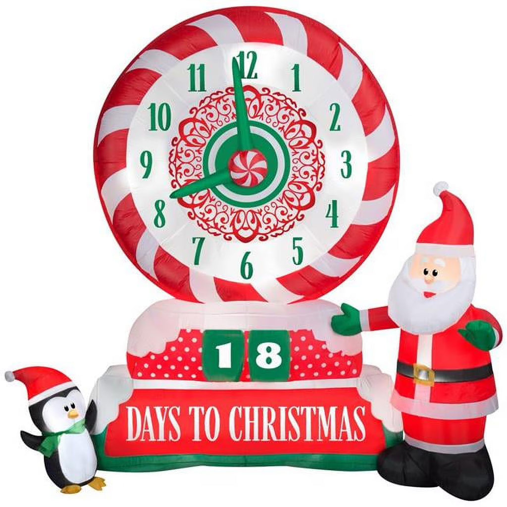 9 ft. Inflatable Christmas Scene Clock C7810