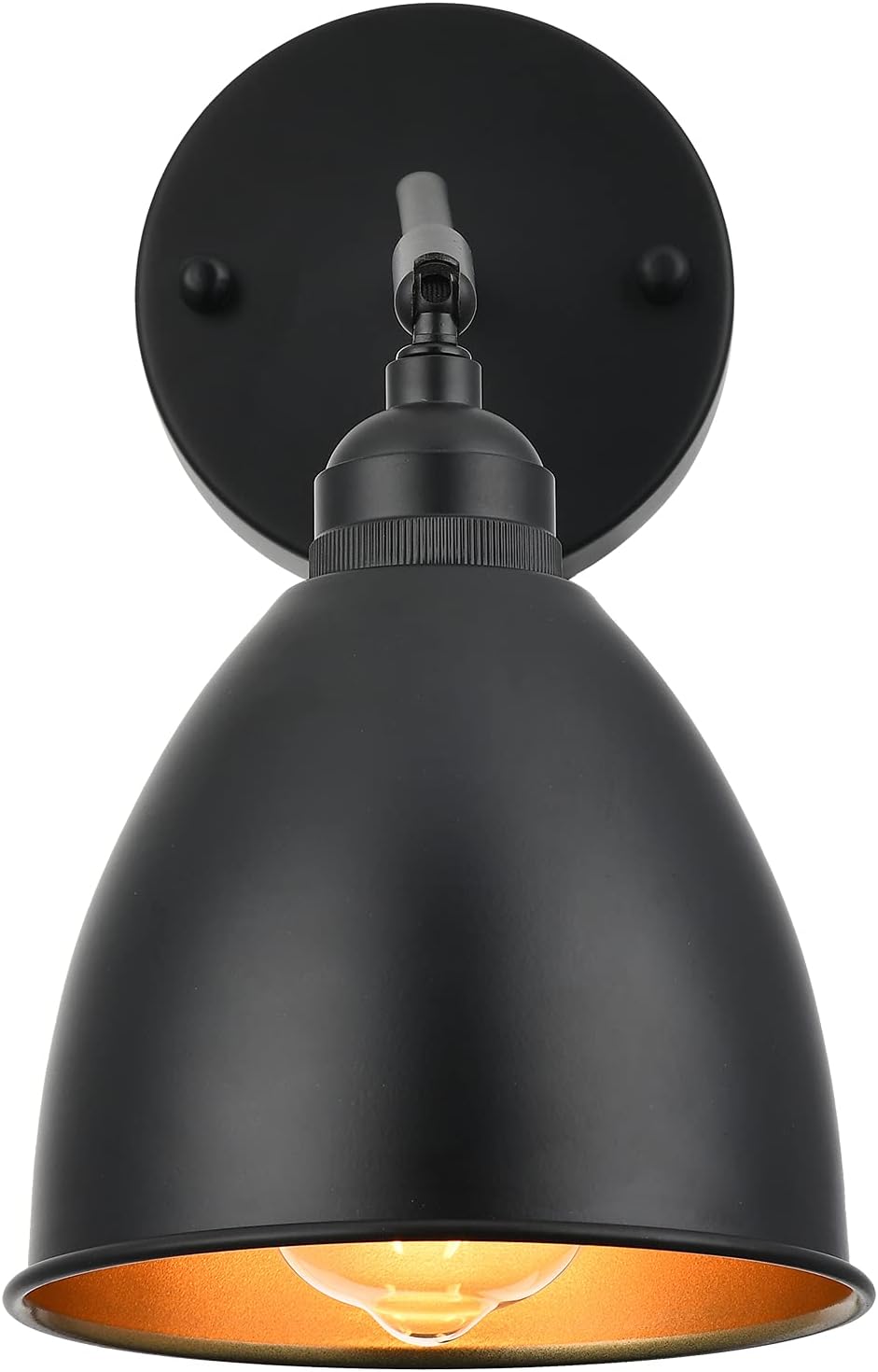 Matt Black Metal Wall Sconce with on/Off Switch B590
