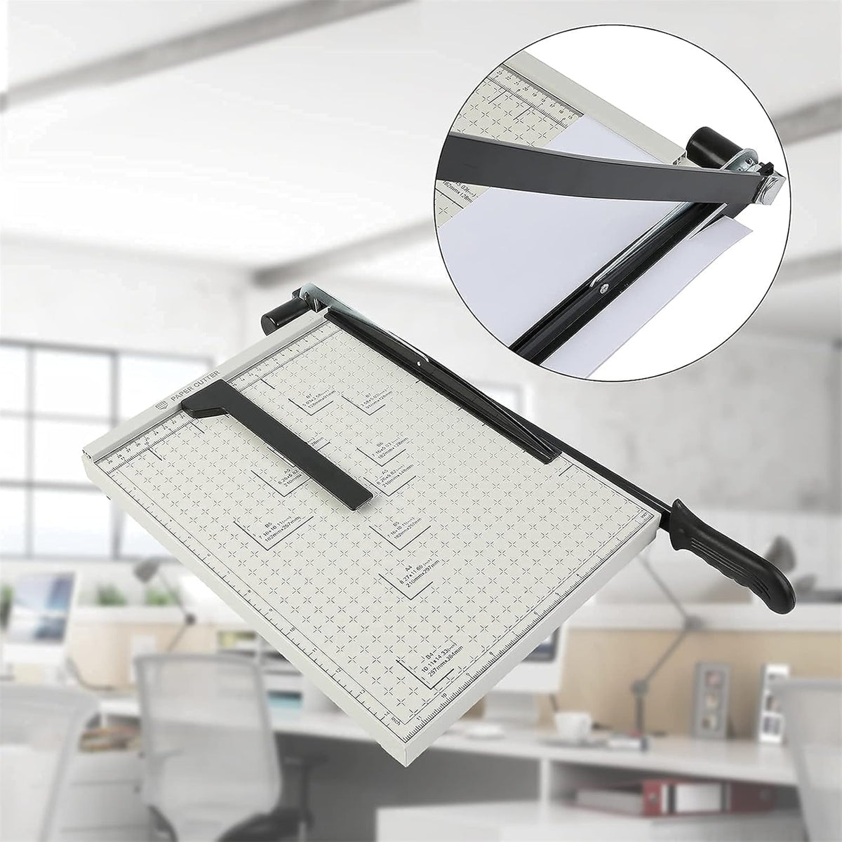 Guillotine Paper Trimmer 15” Cutting Length with Safety Blade Lock X38044