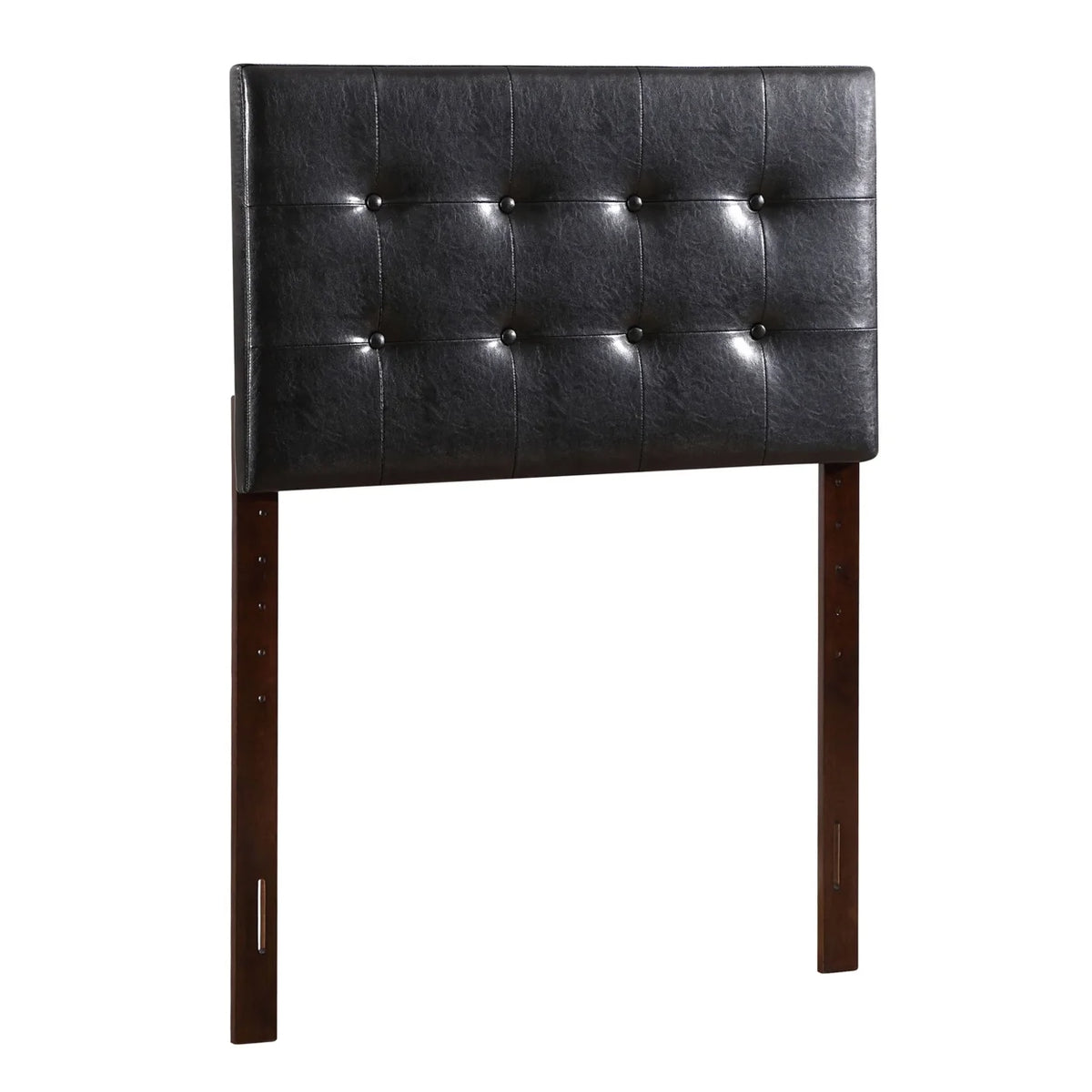 Black Twin Upholstered Tufted Panel Headboard K79427