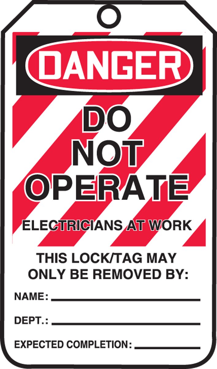 Lockout Tags, Pack of 25, Weather-Proof & Chemical Resistant Laminated O3641