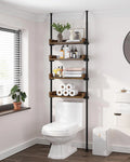 4-Tier Adjustable Wood Bathroom Storage Shelves G304