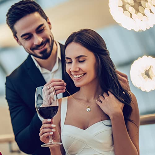 0.1CT-12.0CT Lab Created Diamond Pendant 18K White Yellow Gold Plated Sterling Silver Round Moissanite Solitaire Necklace J8664