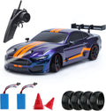 Remote Control Car RC Sport Racing Car 4WD RTR Vehicle with LED Lights, Two Batteries and Drift Tires + Racing Tires S124260