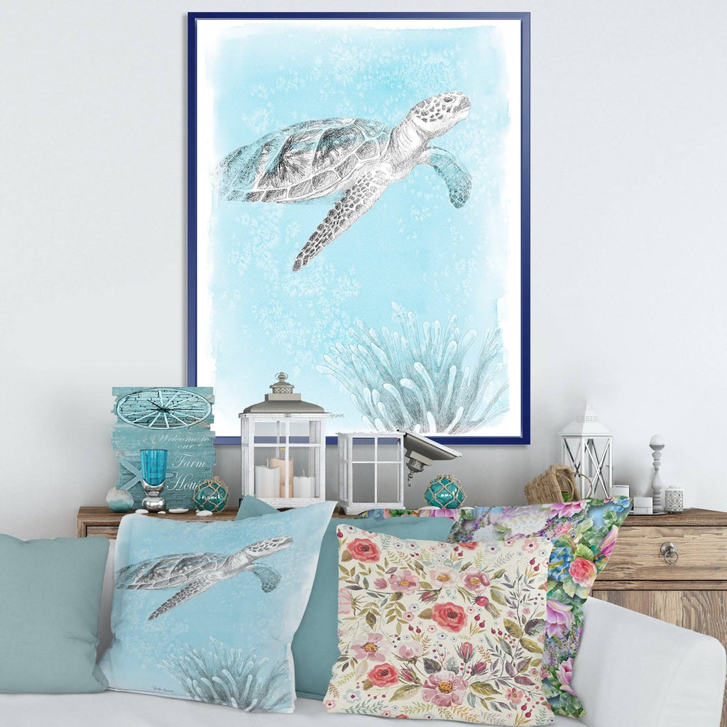 Grey Blue Framed Canvas Q626801