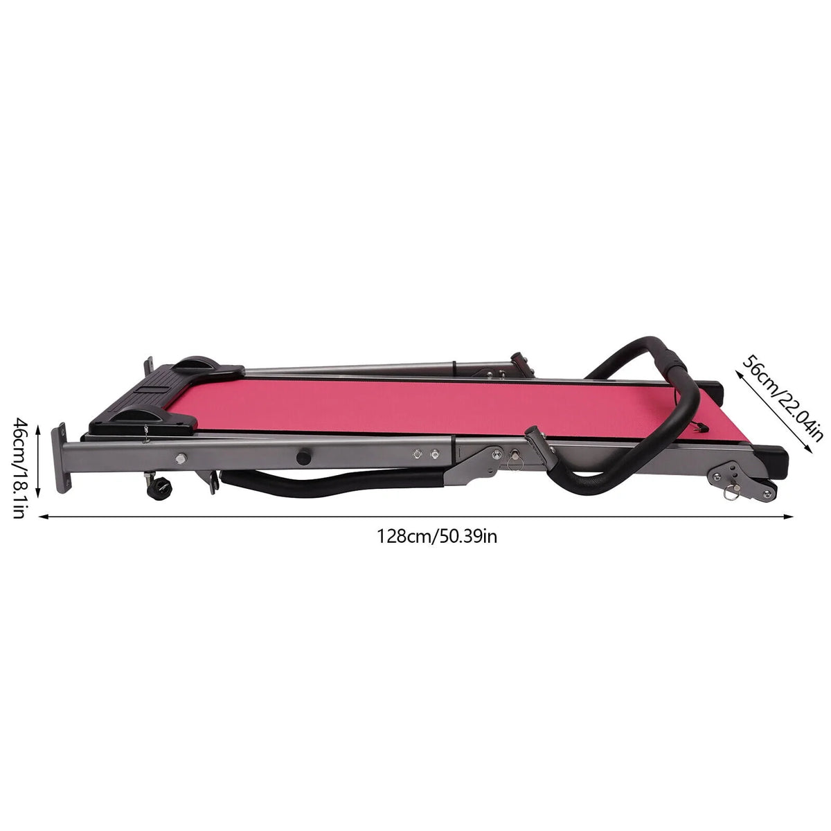 Folding Treadmill with Manual Incline Pink A698596