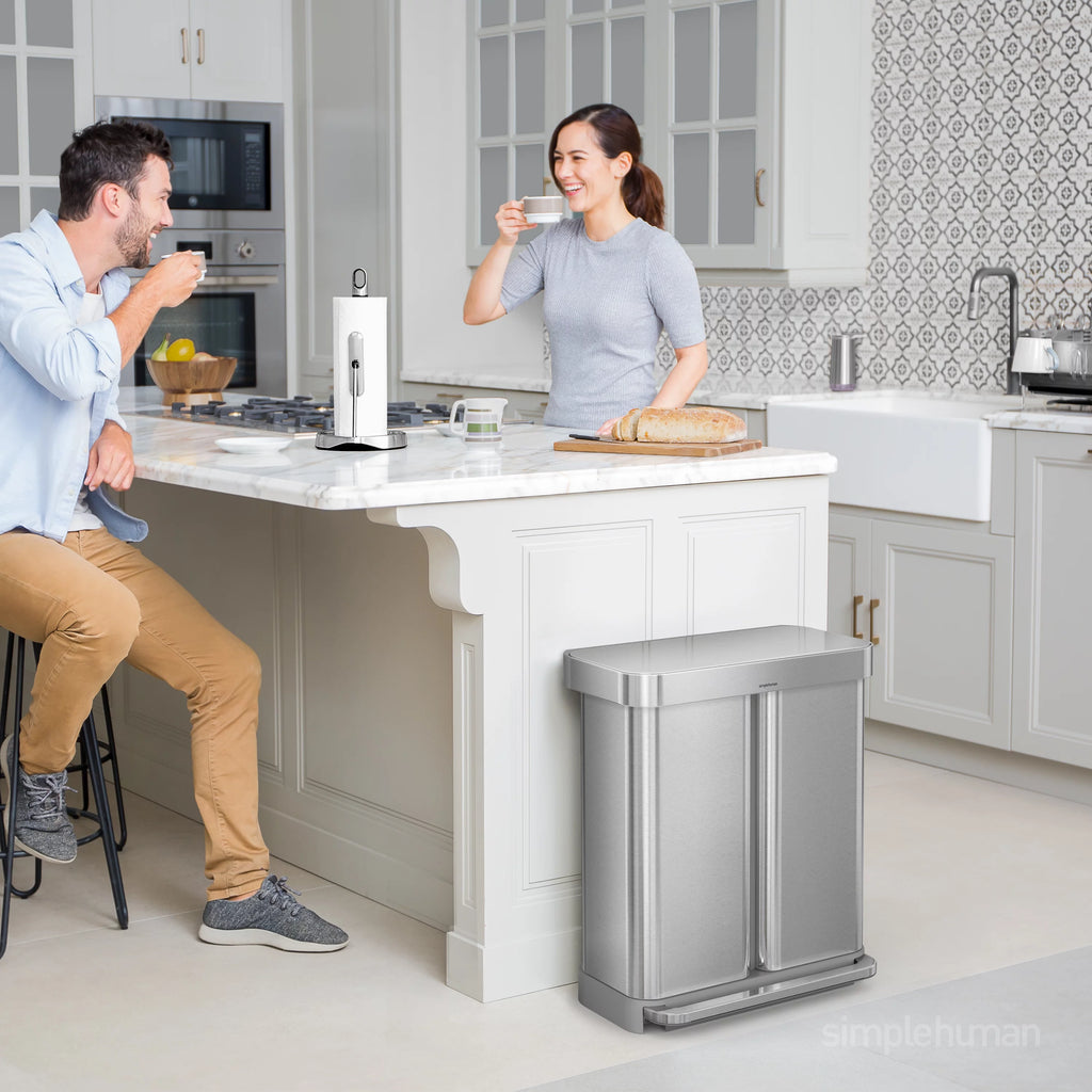 58 Liter Stainless Steel Dual Compartment Step Trash Can B3864