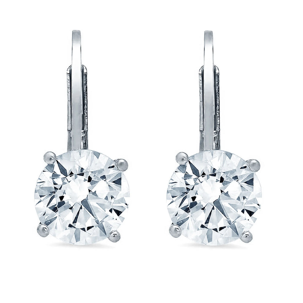 14k White Gold Simulated Diamond Drop Earrings I589061