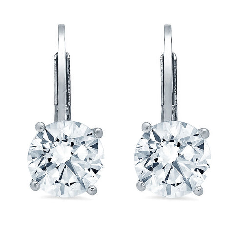 14k White Gold Simulated Diamond Drop Earrings I589061