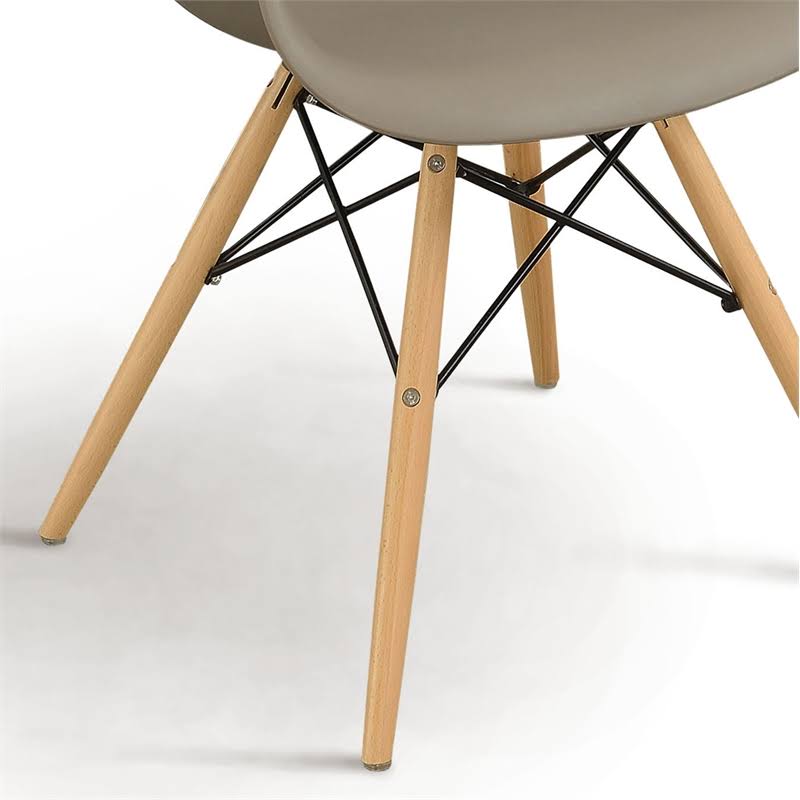 Light Brown Plastic Dining Side Chair (Set of 2) X299
