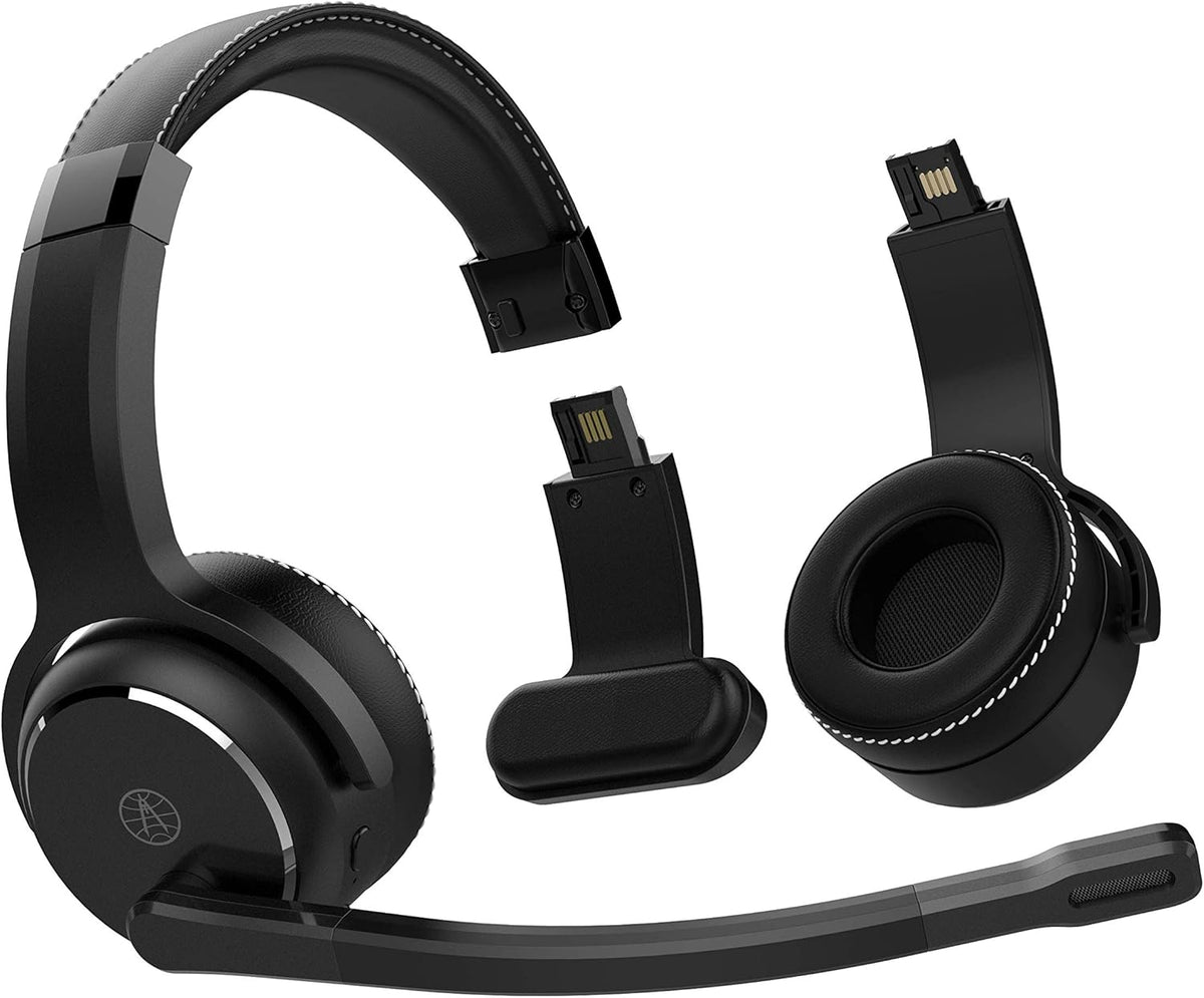 Black 2-in-1 Wireless Headset with Noise Cancellation L150