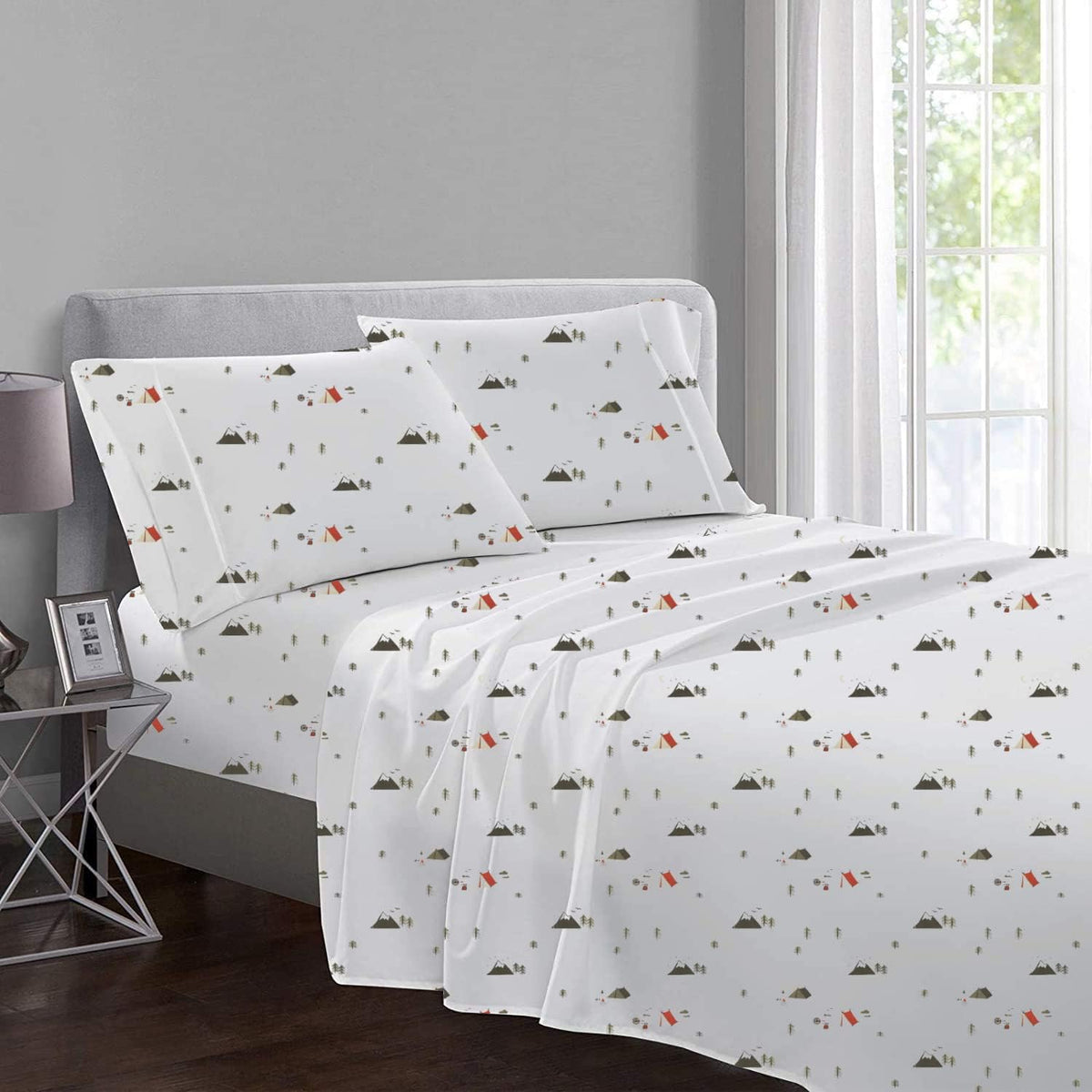 Ivory California King Size 4 Pcs Bed Sheets Set T70419